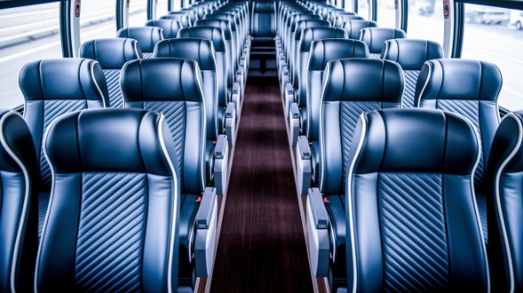 whittier 54 passenger charter bus inside