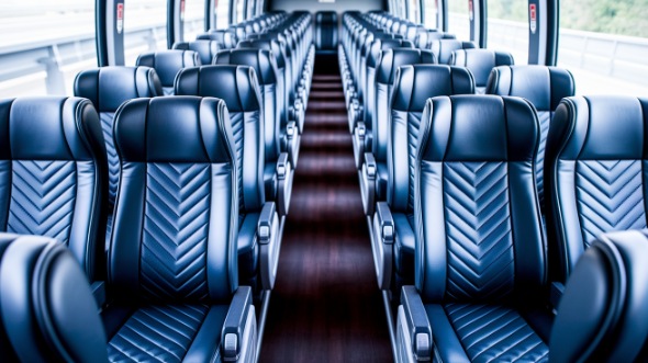 whittier 55 passenger charter bus inside
