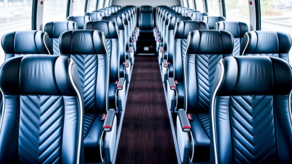 whittier 56 passenger charter bus inside